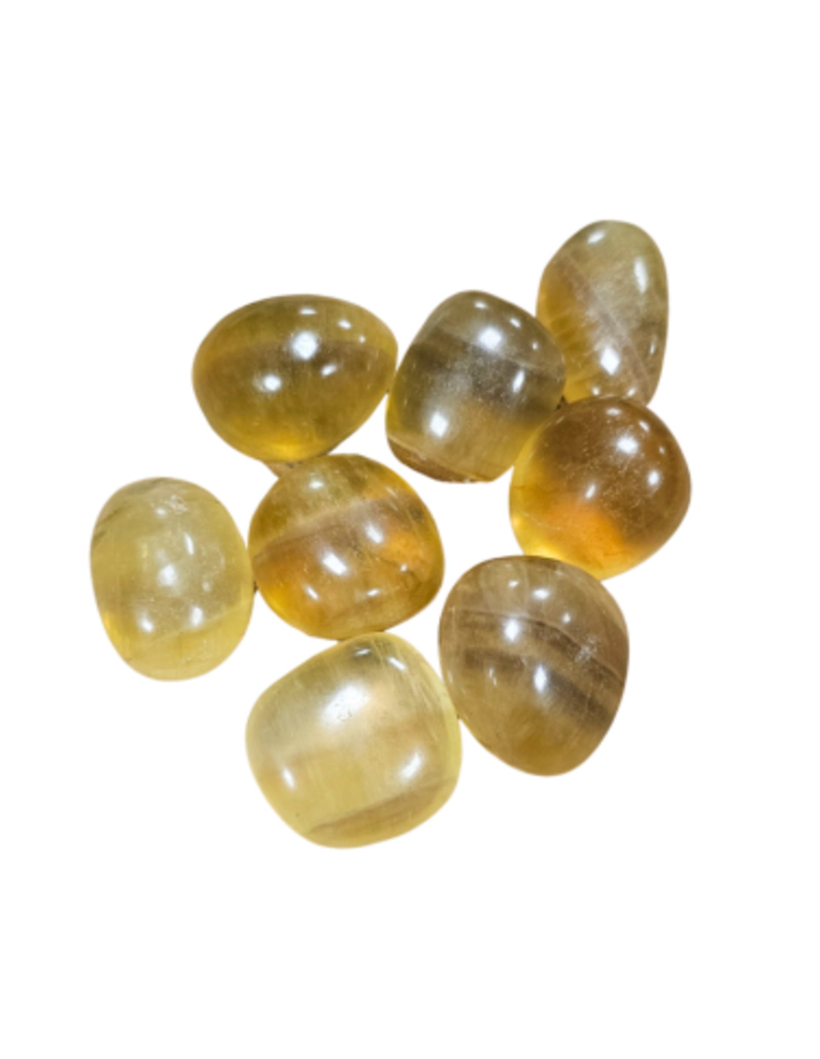 Fluoriet geel 250 gr. trommelstenen (mt3)