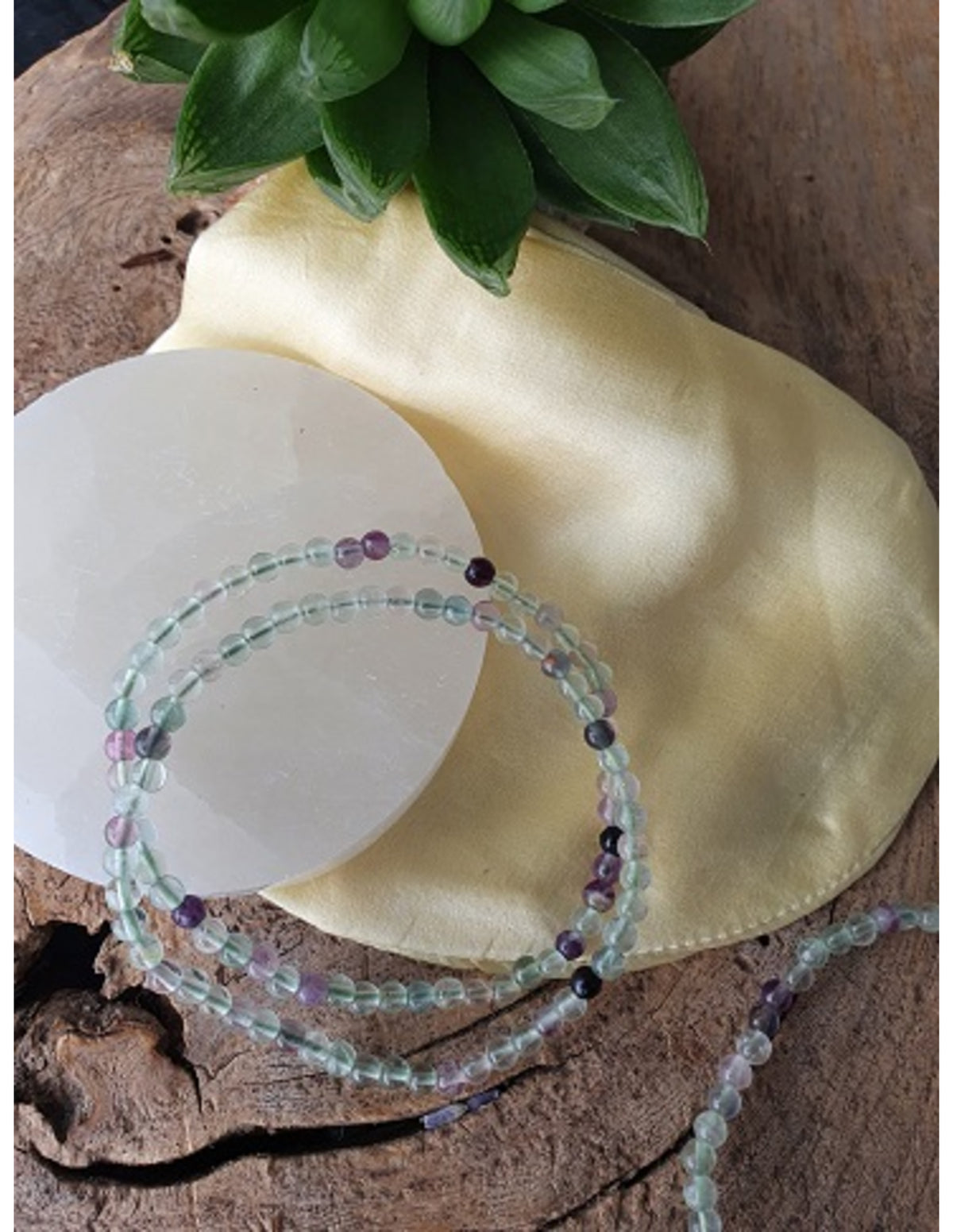 Fluoriet kralenarmband 4 mm