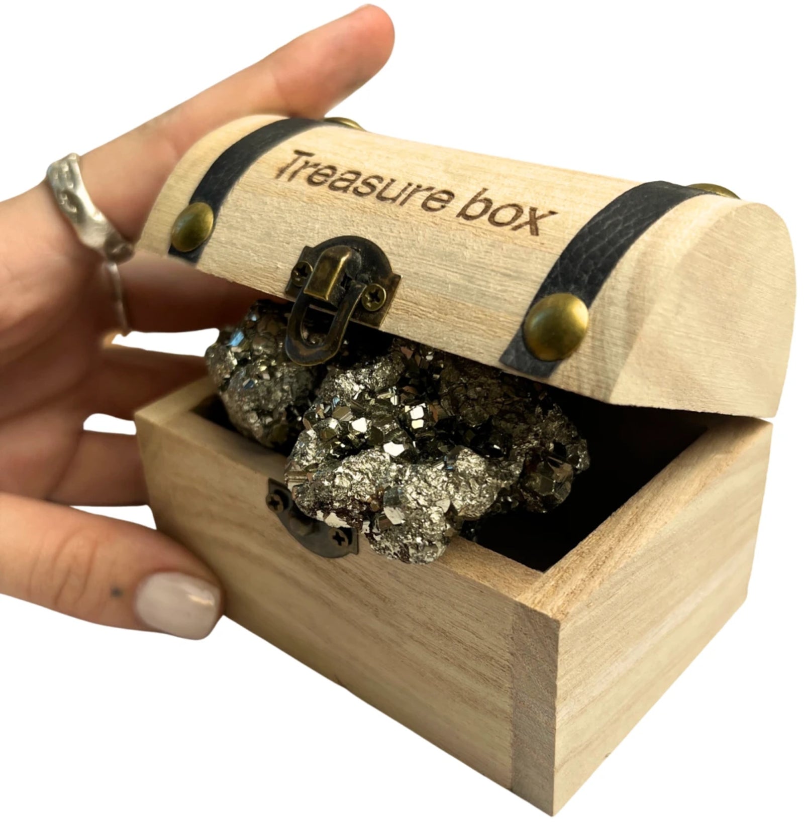 Fool's Gold Treasure box (schatkistje met ruwe pyriet brokjes)