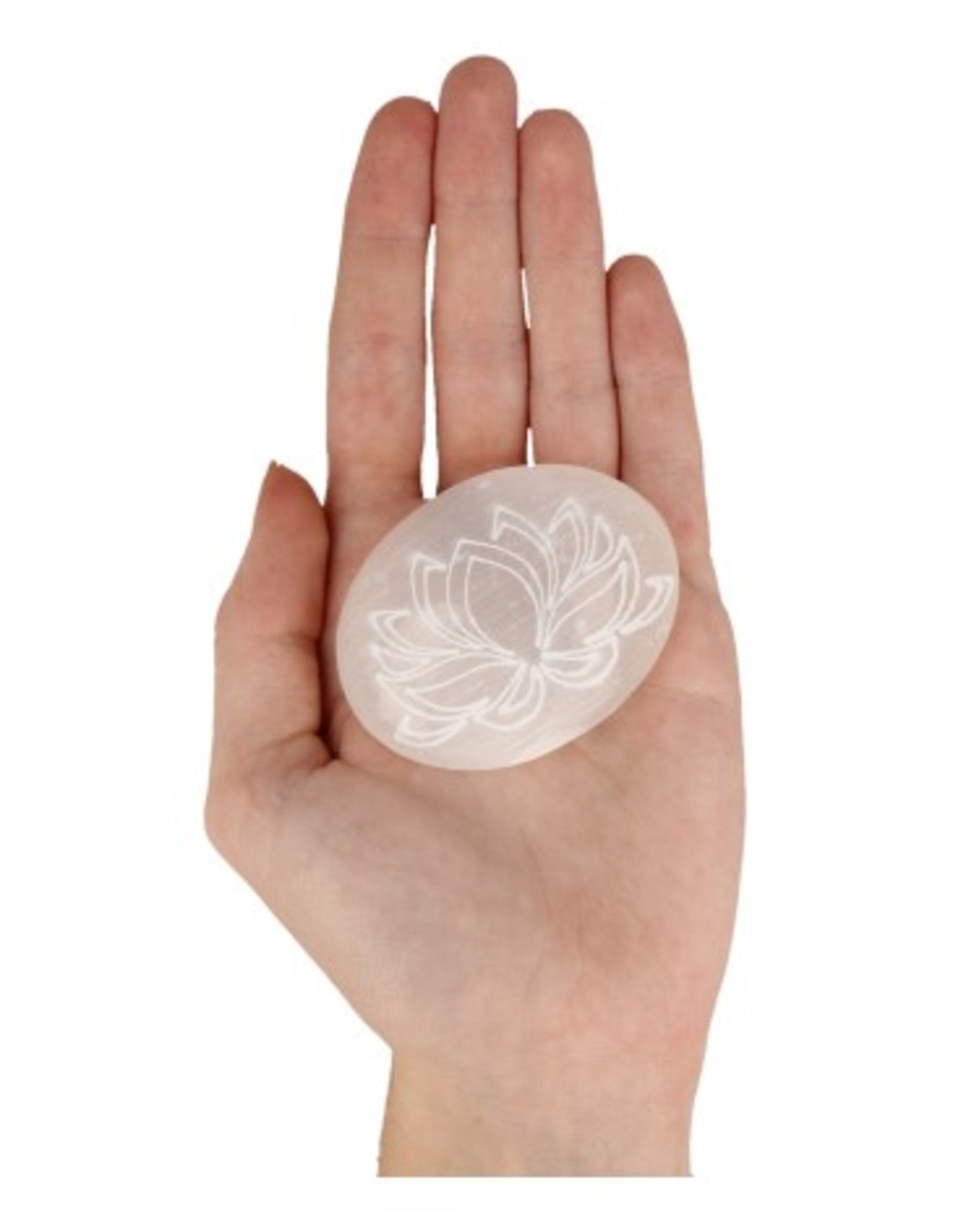 Handsteen Seleniet 6-7 cm lotus