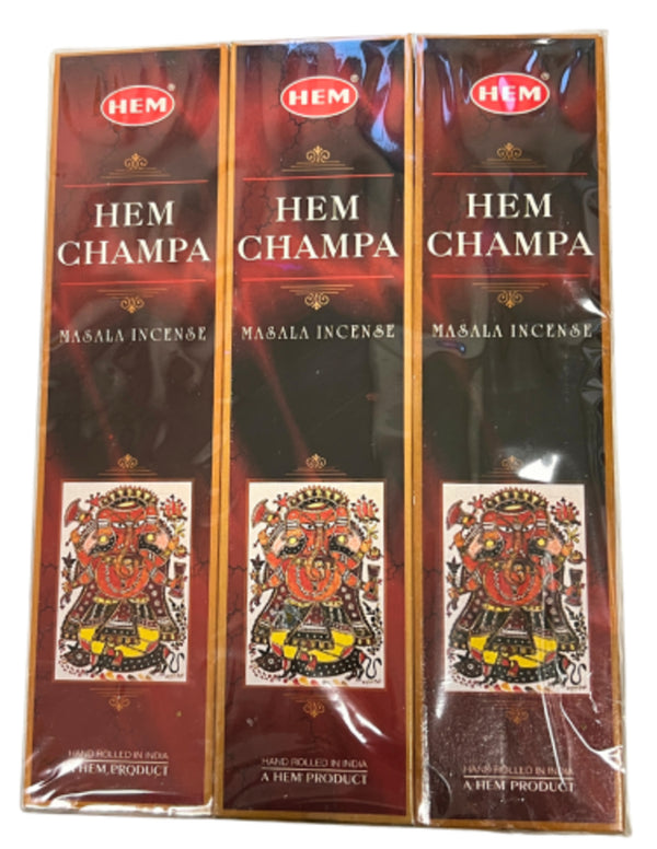 HEM Champa wierook - verpakking van 12 st. (platte pakjes)