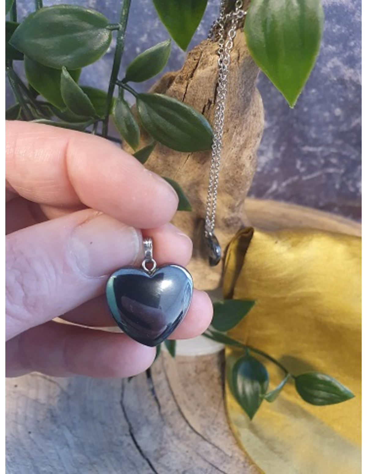 Hematiet hart hanger 20 mm