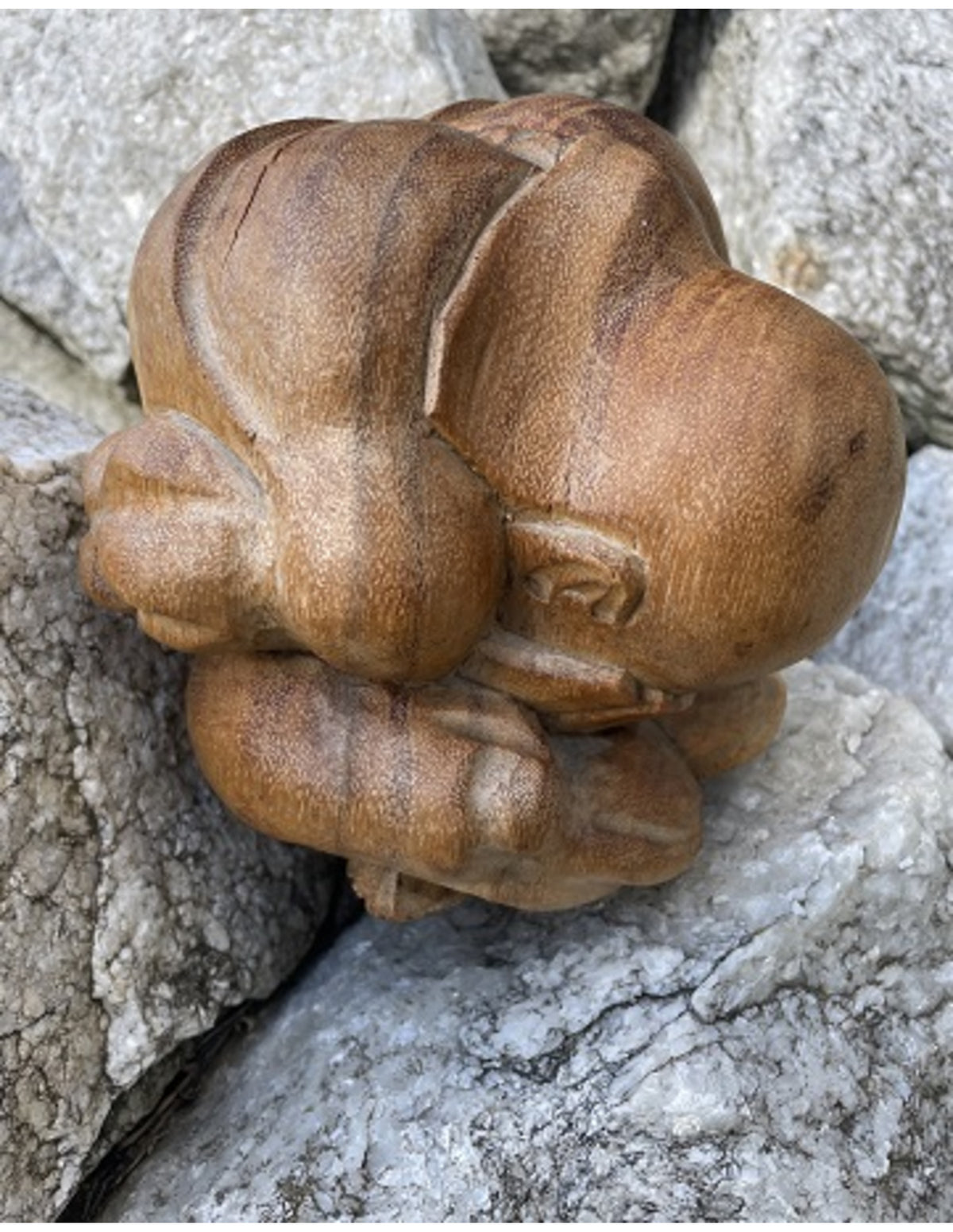 Houten Yogiman - Orang Malu - ca. 14 cm - nr.3