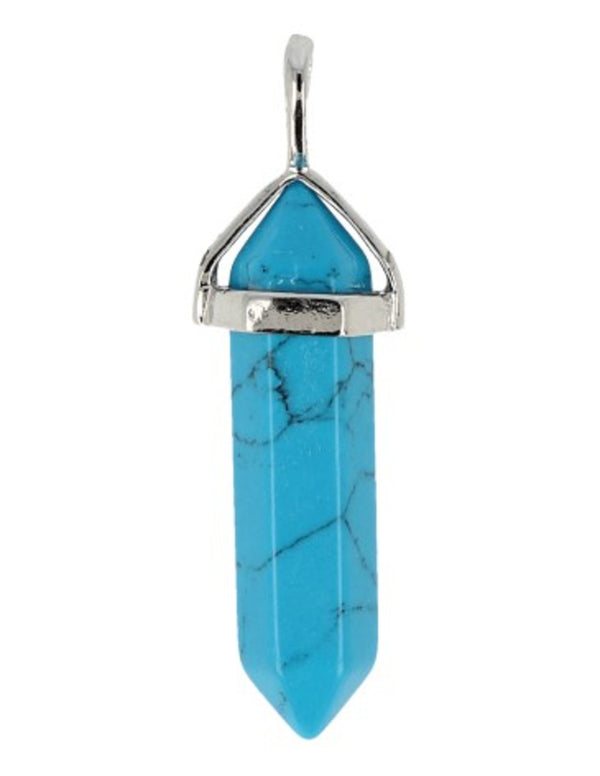 Howliet blauw dubbeleinder Edelsteen Hanger (gekleurd)