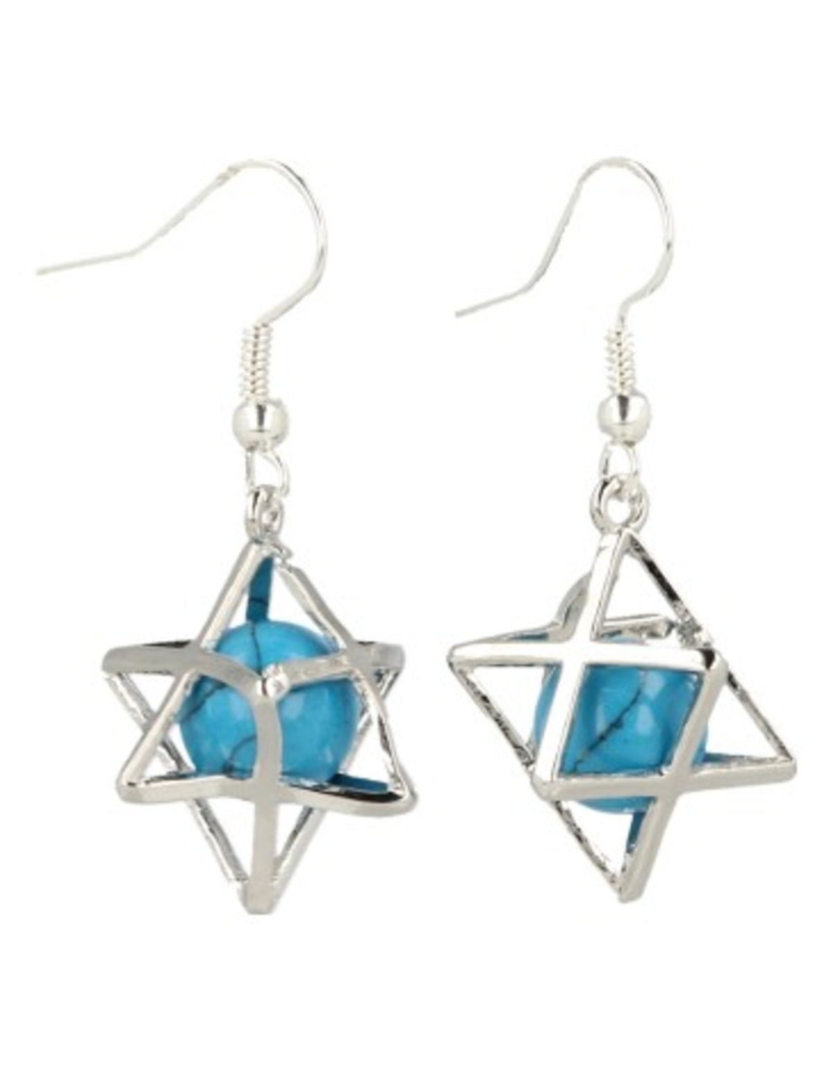 Howliet blauw (gekleurd) oorbellen merkabah