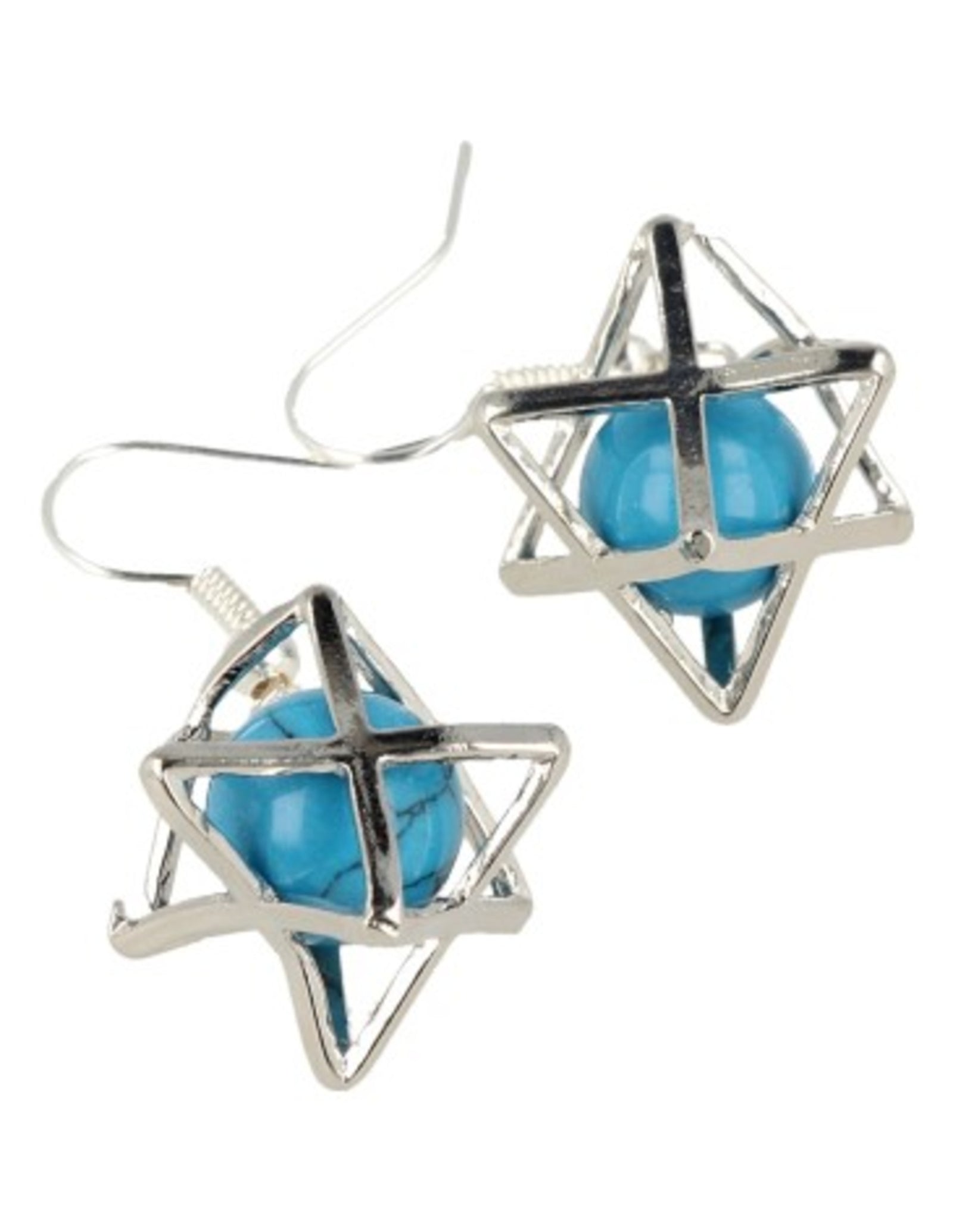 Howliet blauw (gekleurd) oorbellen merkabah