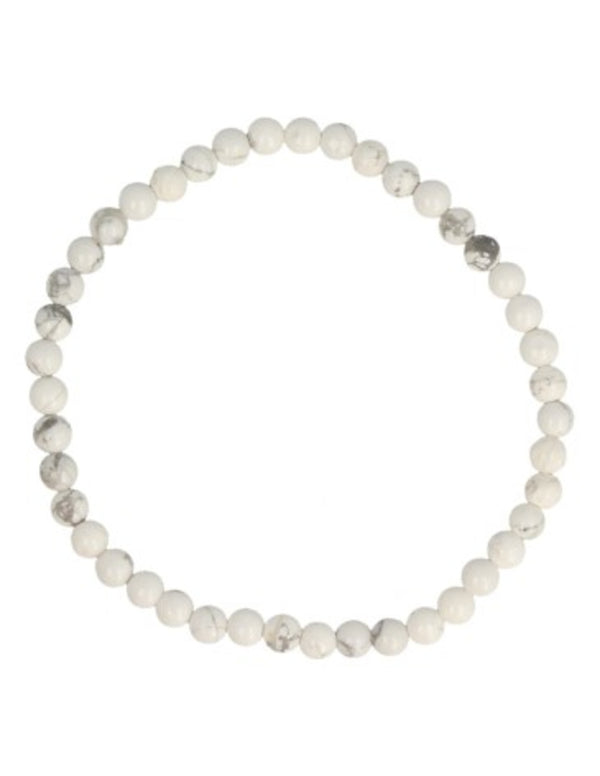 Howliet wit kralenarmband 4 mm