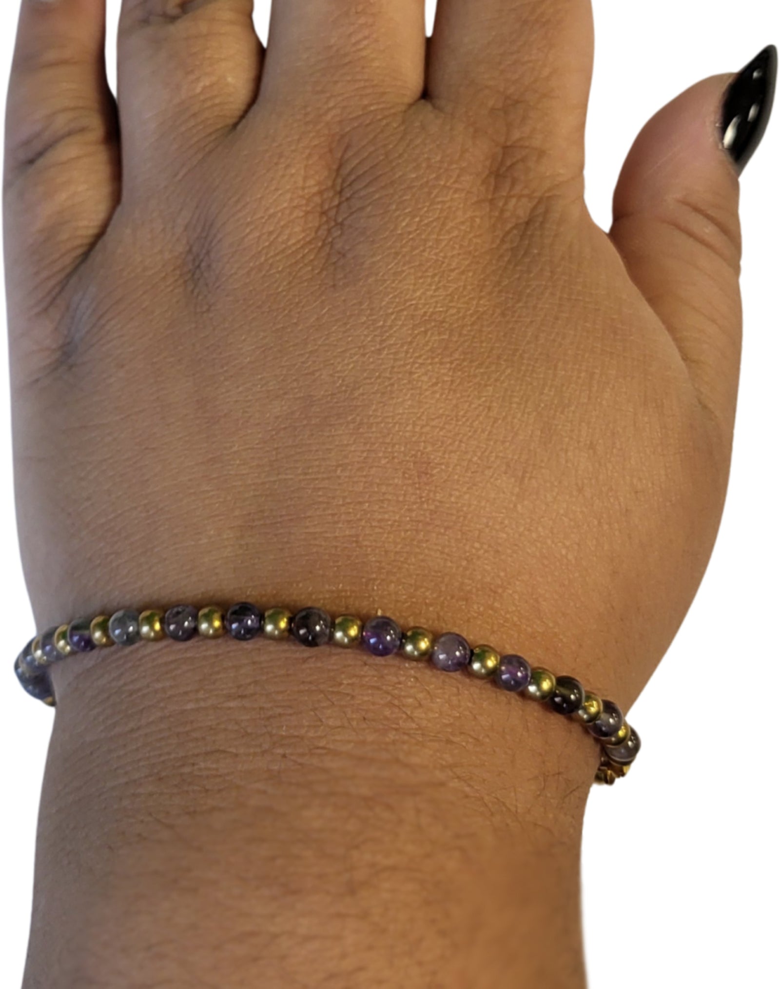 Ibiza love armband Amethist brons