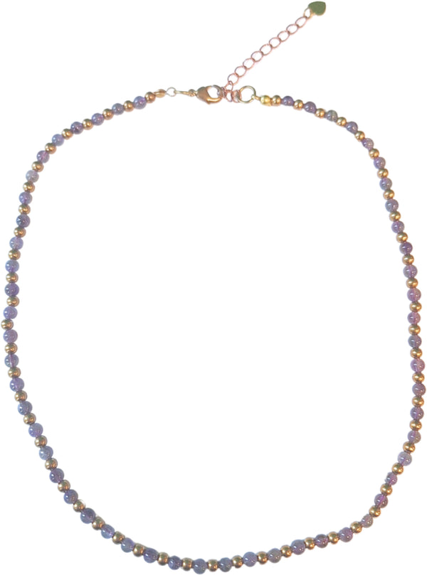 Ibiza love edelsteen ketting Amethist brons