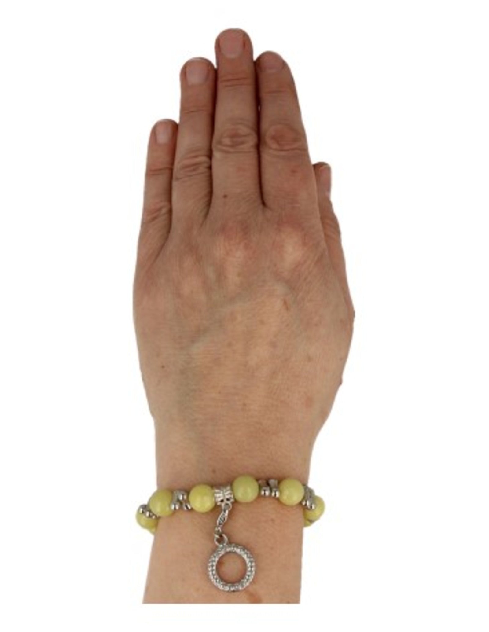 Jade olijf fashion kralenarmband met bedel