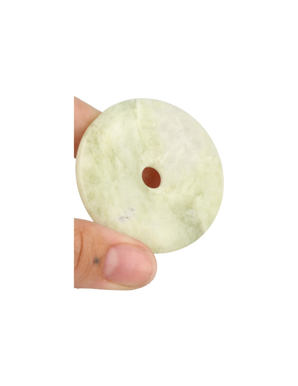 Jade Serpentijn edelsteen donut 40 mm Hanger