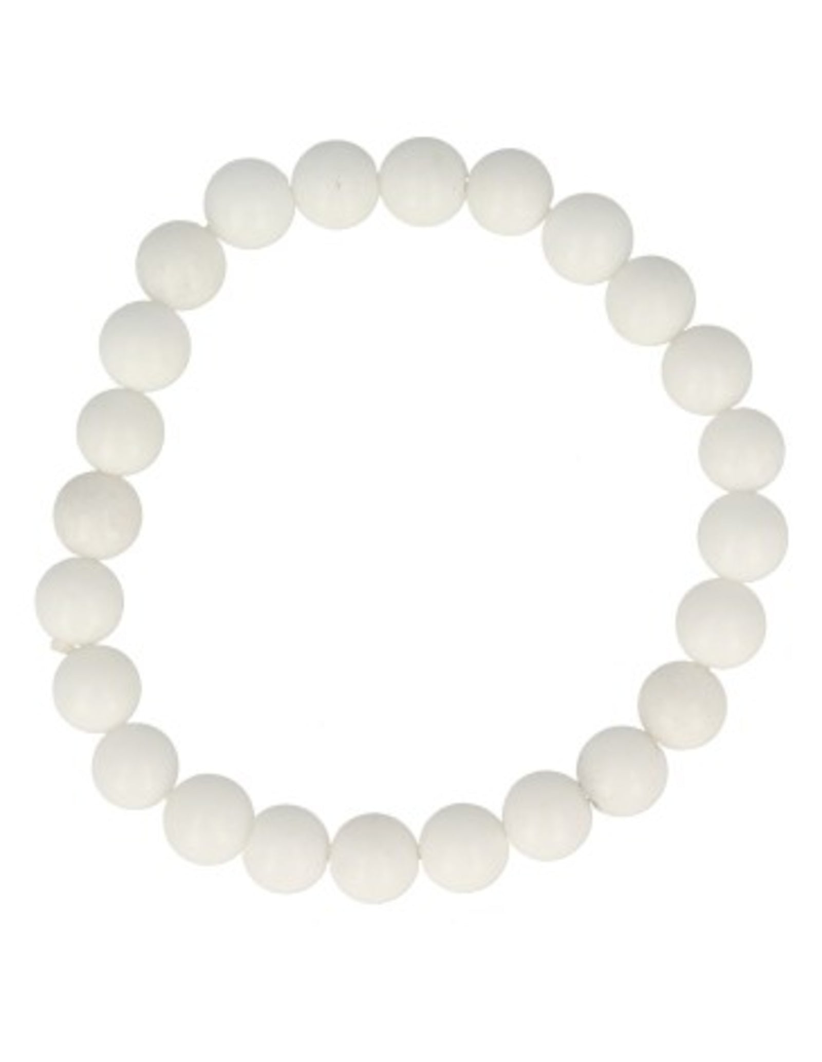 Jade sneeuwwit kralenarmband 8 mm