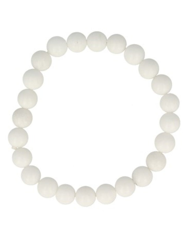 Jade sneeuwwit kralenarmband 8 mm