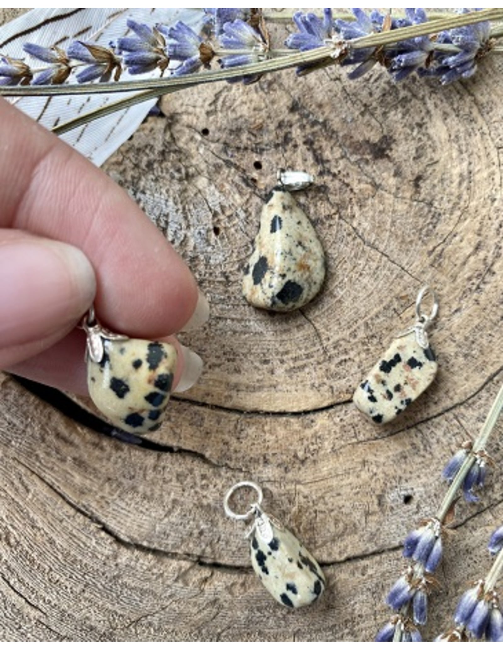 Jaspis dalmatiër edelsteen hanger