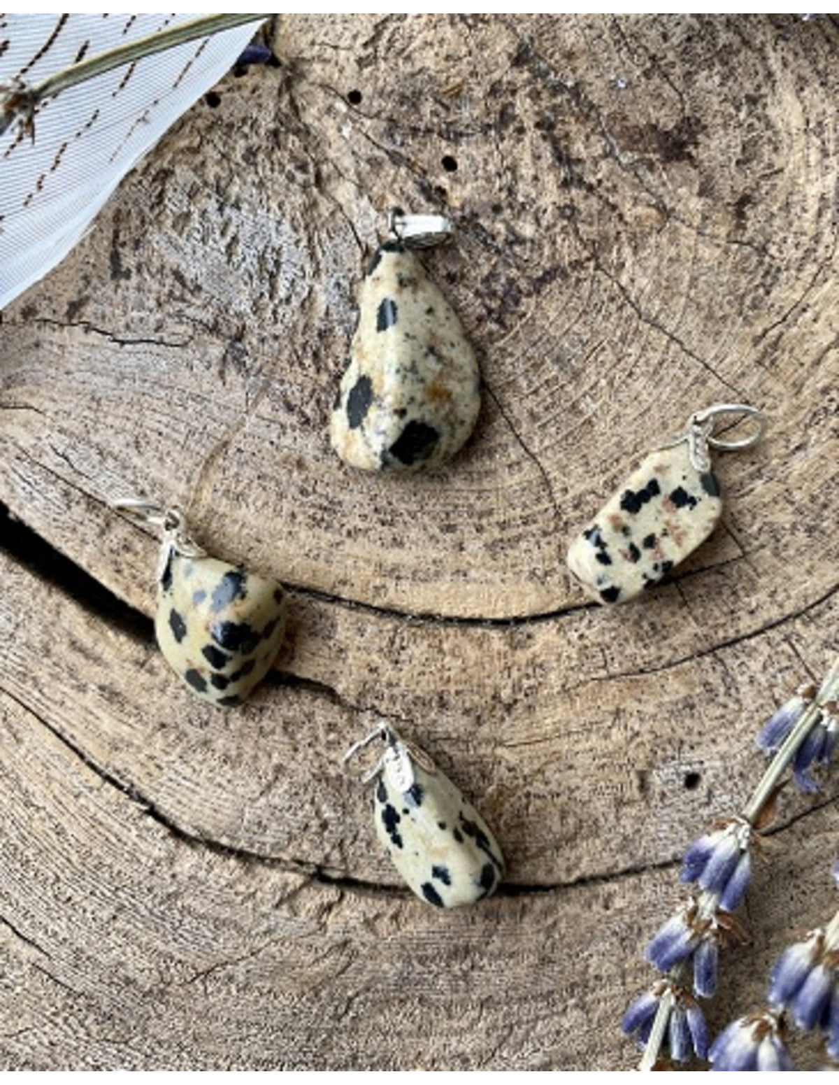 Jaspis dalmatiër edelsteen hanger