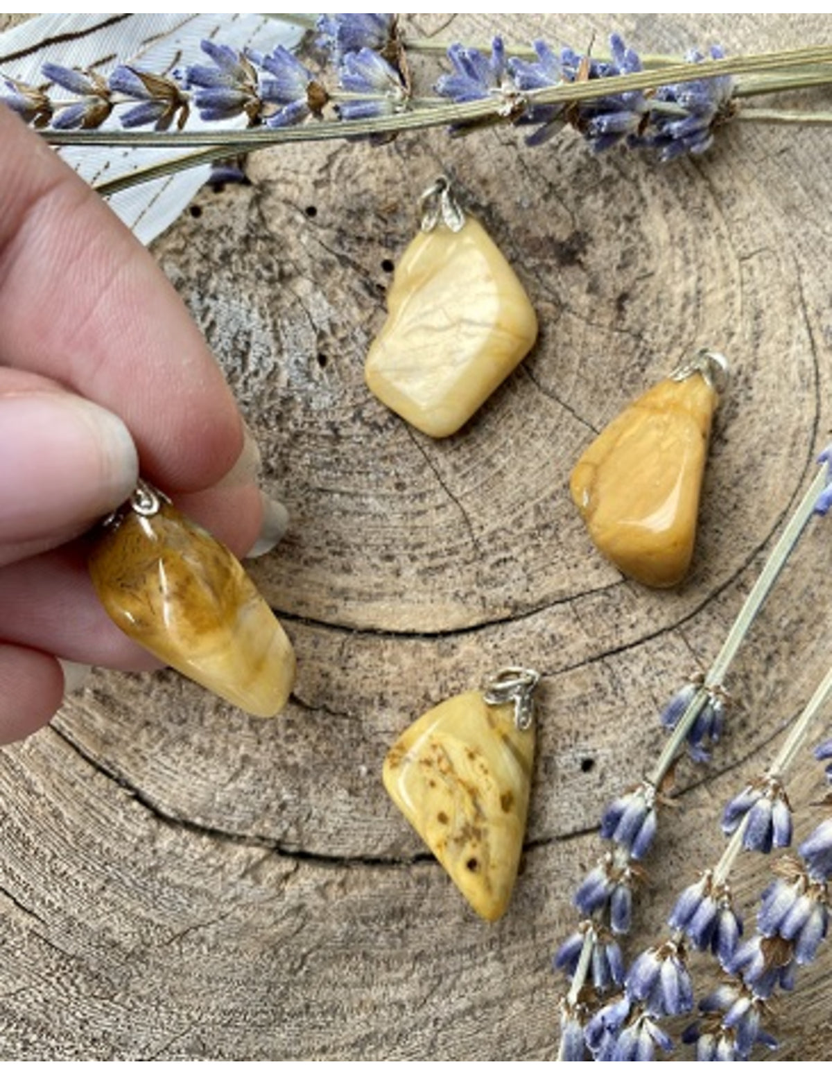 Jaspis geel edelsteen hanger