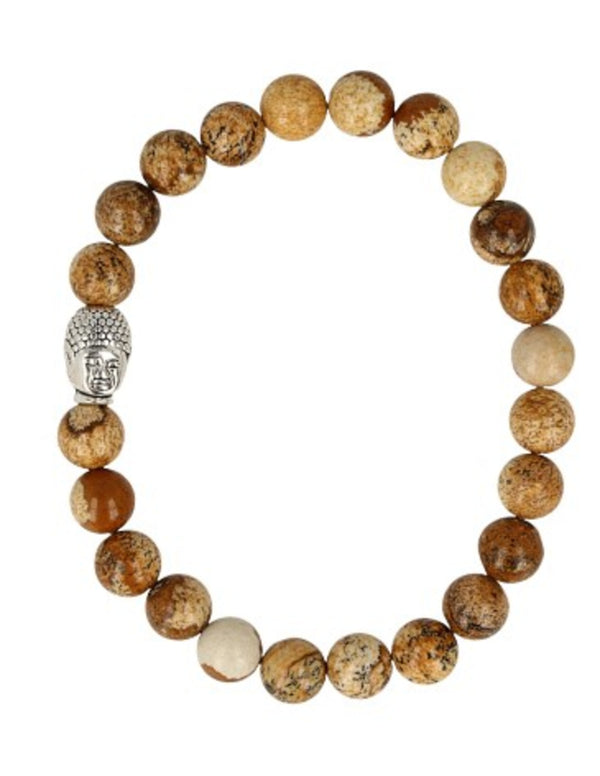 Jaspis landschap kralen edelsteen armband boeddha mannen