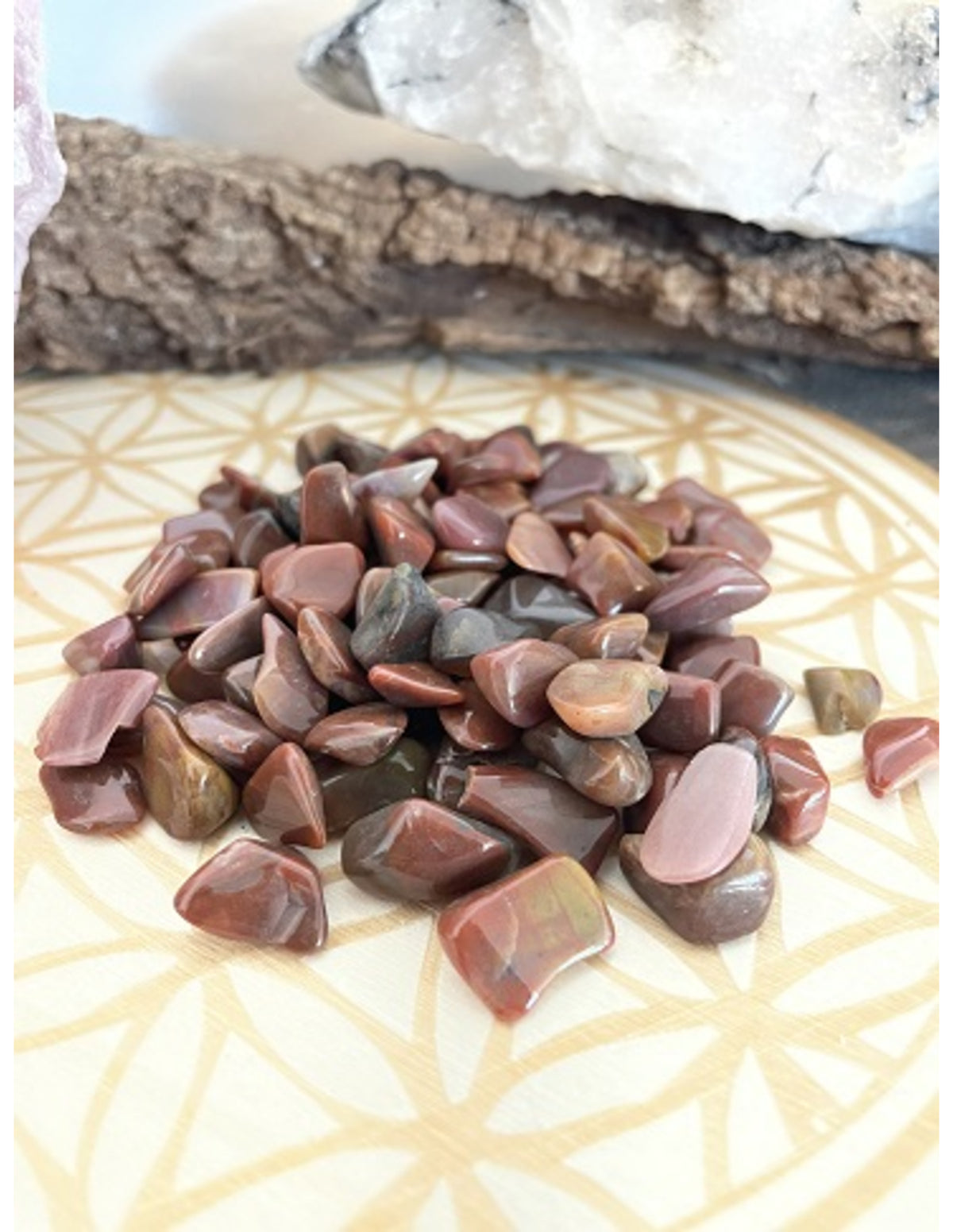 Jaspis mix 100 gr. trommelstenen (mt2)