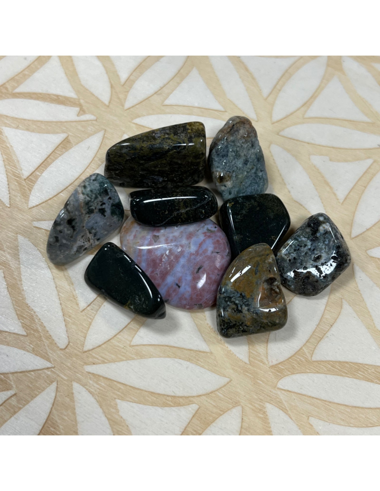 Jaspis oceaan trommelstenen 100 gr. (mt3)
