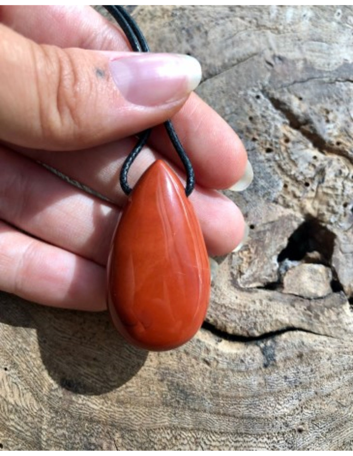 Jaspis rood edelsteen druppel hanger