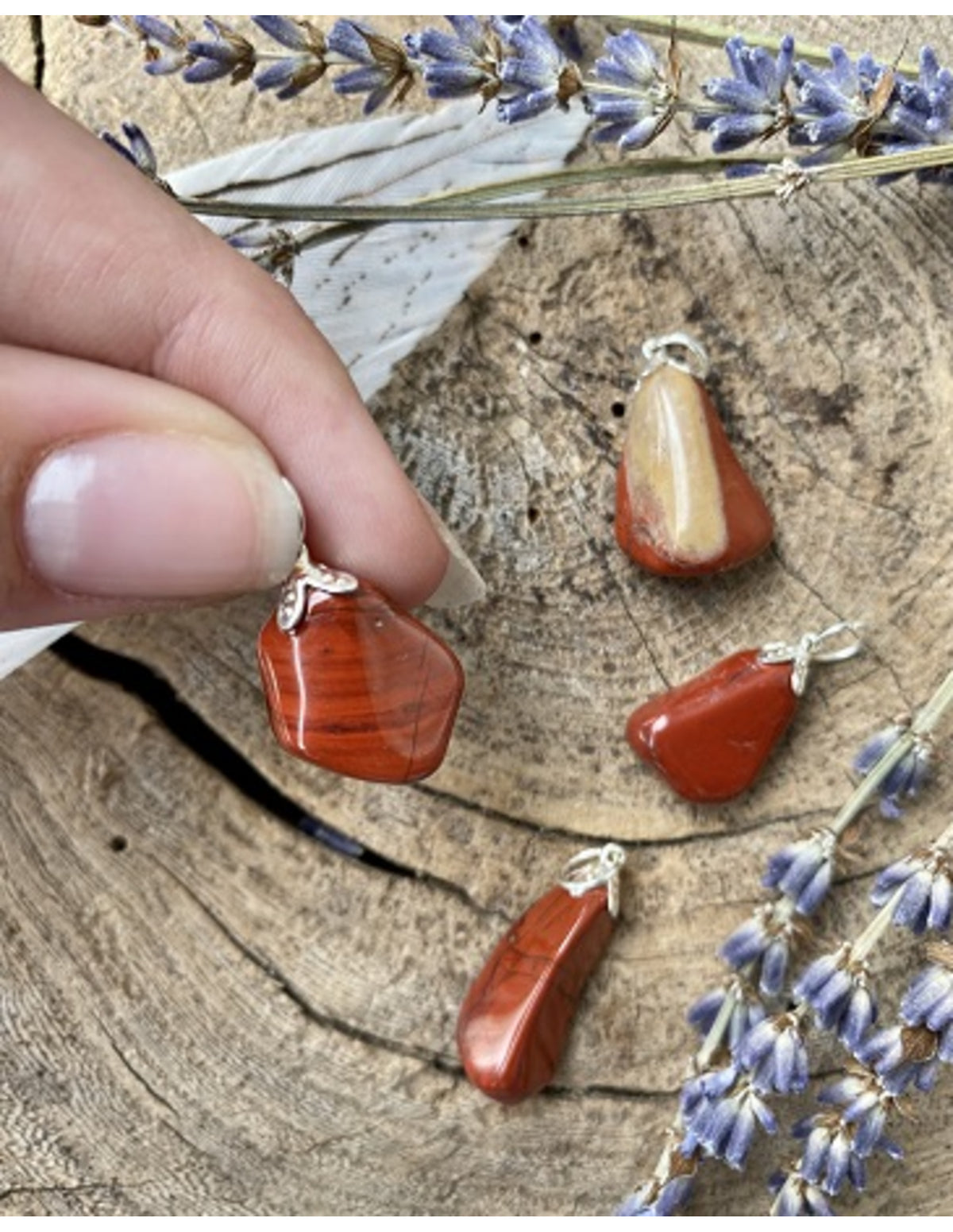 Jaspis rood edelsteen hanger