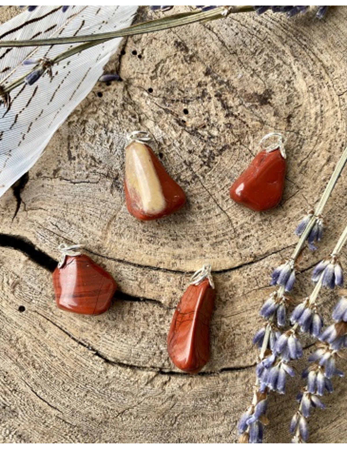 Jaspis rood edelsteen hanger