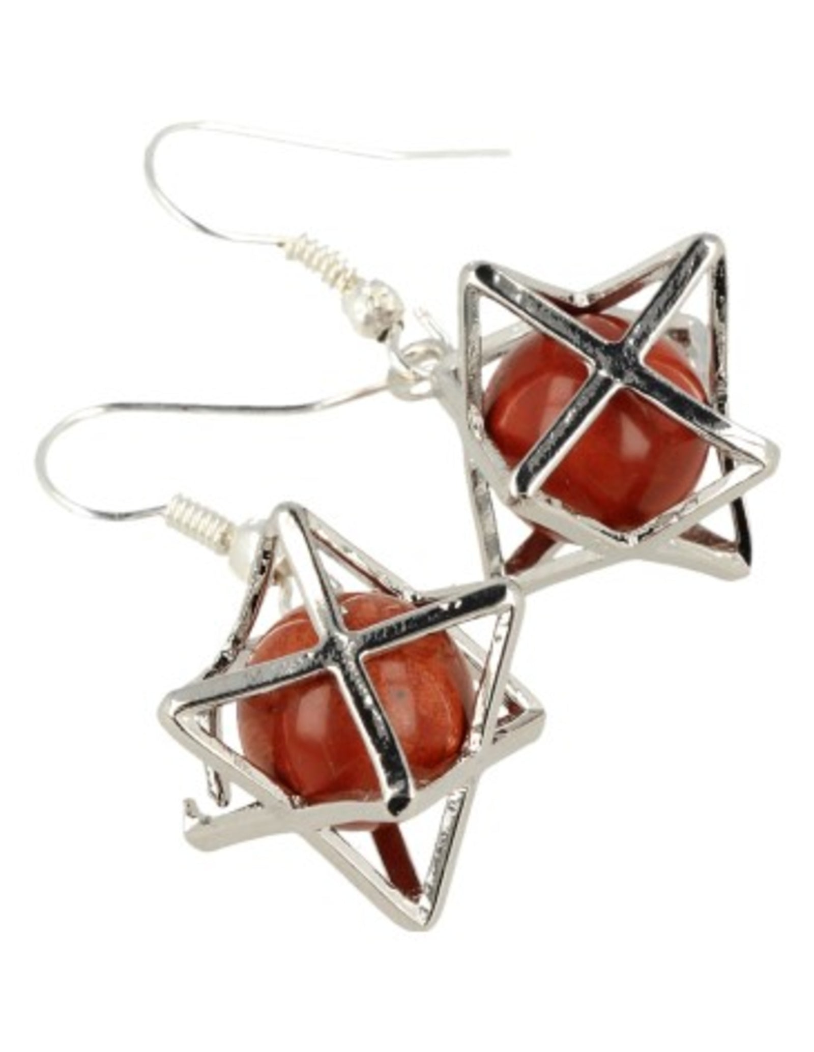 Jaspis rood oorbellen merkabah