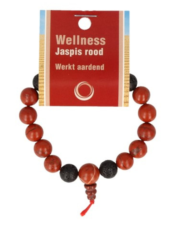 Jaspis rood powerbead mannen edelsteen armband 21 cm
