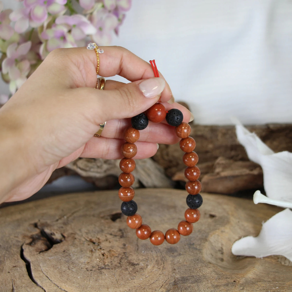 Jaspis rood powerbead mannen - extra lange armband
