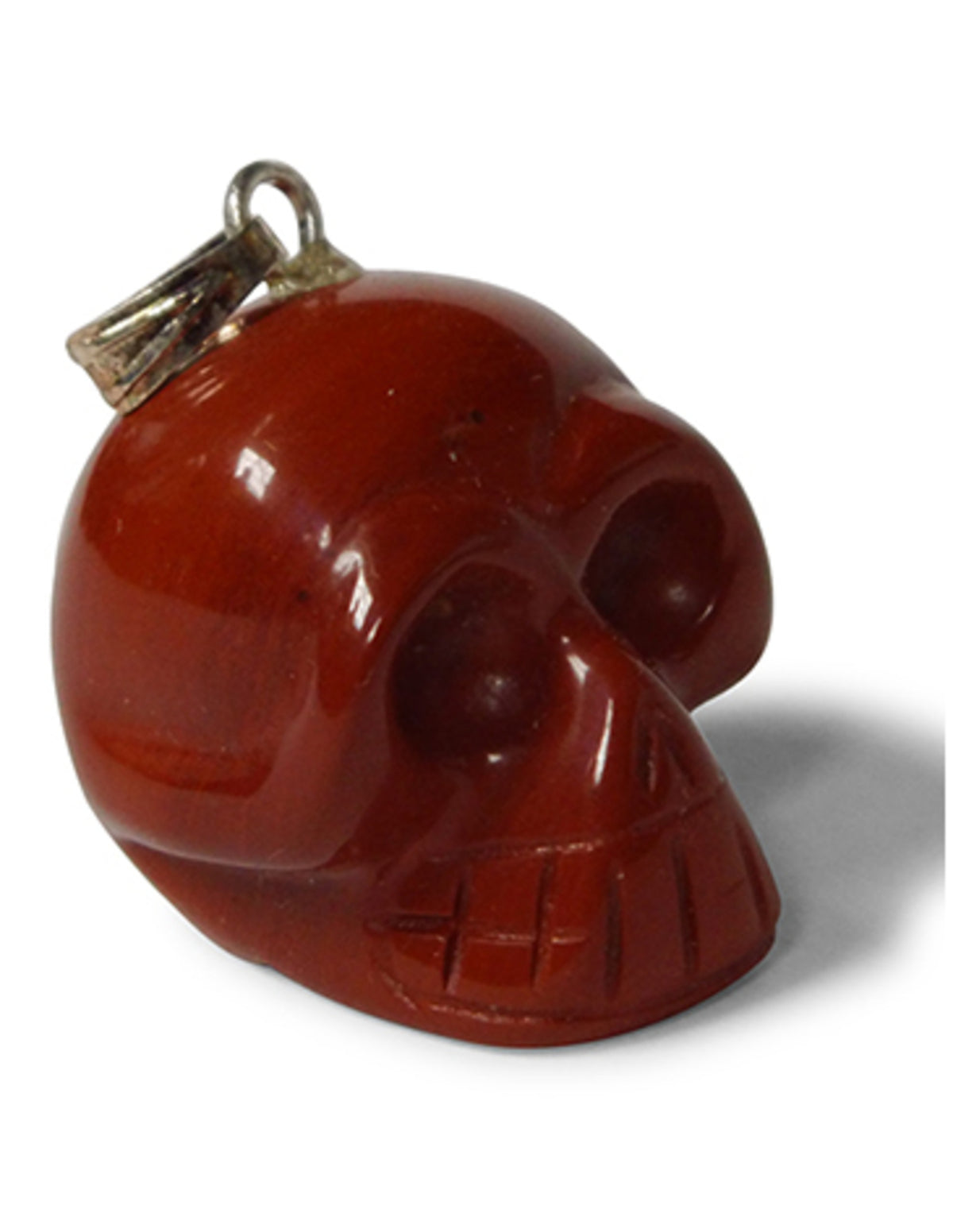 Jaspis rood schedelhanger aan koord