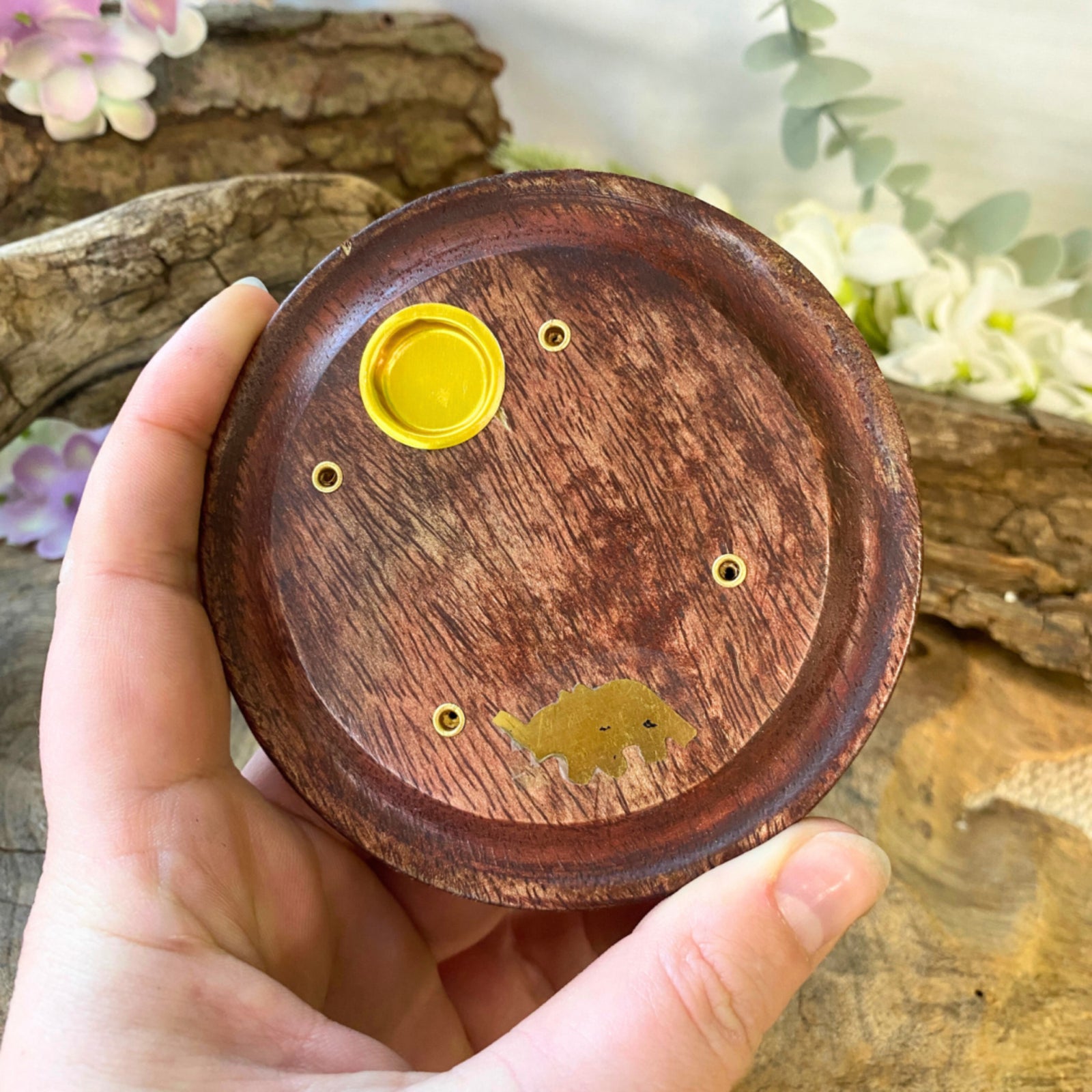 Kegel brander rond met Olifant - wierook houder
