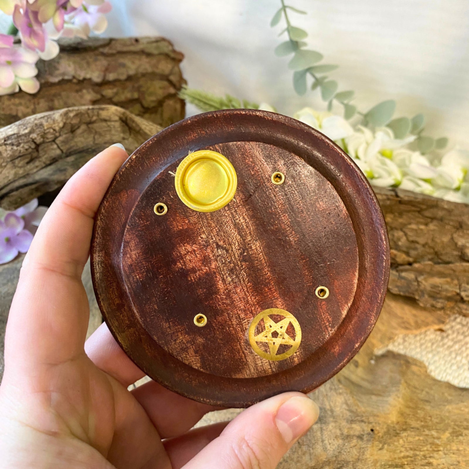 Kegel brander rond met Ster - wierook houder