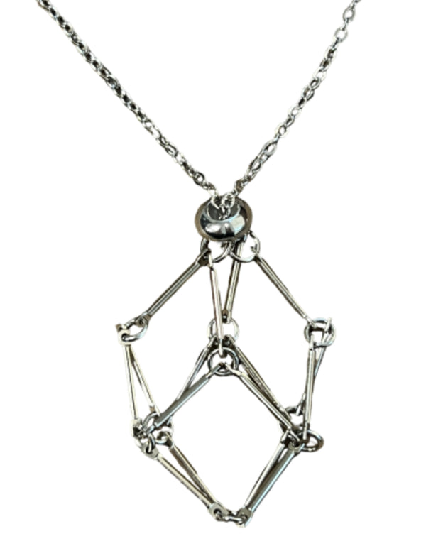 Kooihanger met edelsteen ketting zilverkleur