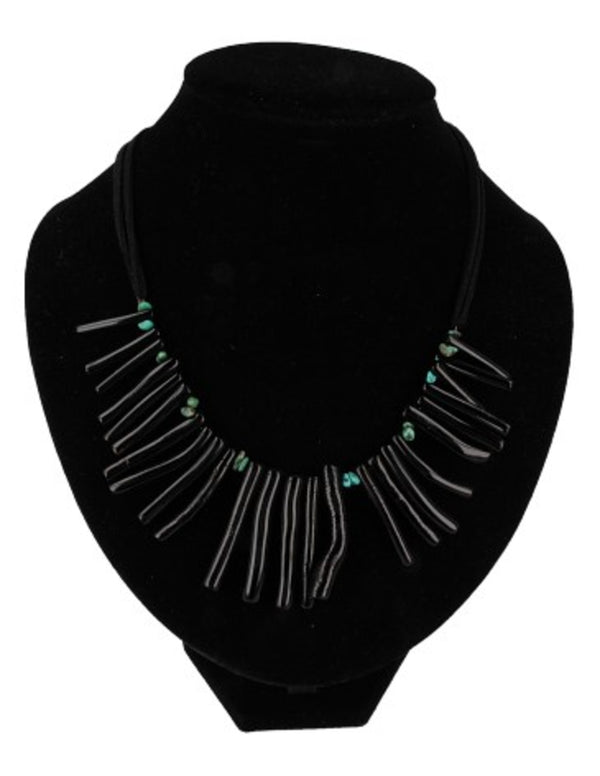 Koraal ketting (imitatie) met Turkoois kralen
