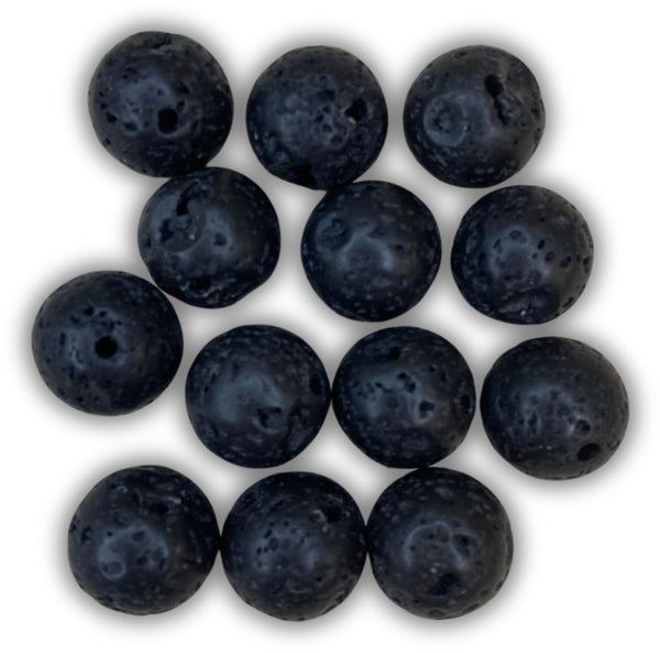 edelsteen kralen Lavasteen 10 mm - 13 st.