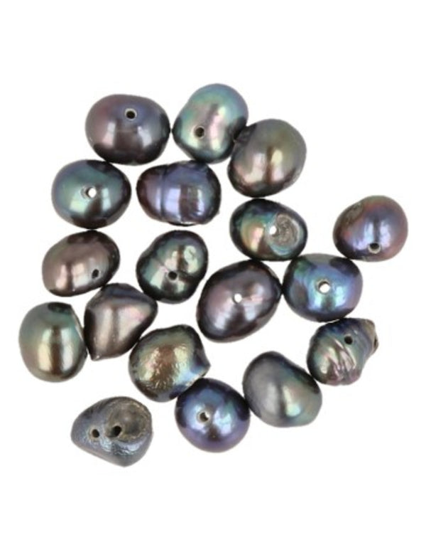 Kralen Parel 5 mm grijs - 20 st. (bijgekleurd)