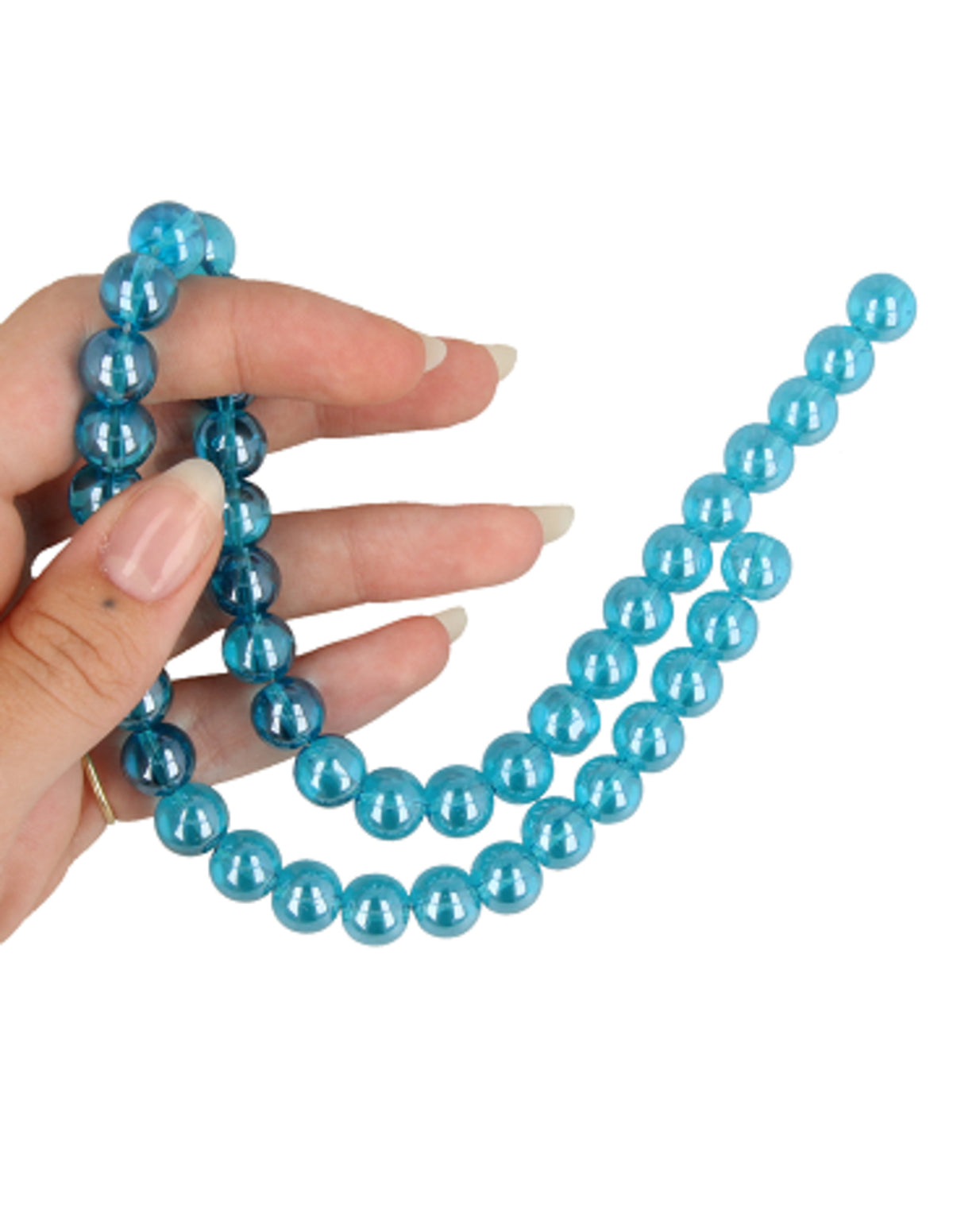 Kralen streng Aqua Aura 10 mm (gecoat)