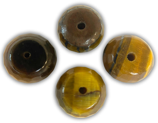 edelsteen kralen Tijgeroog facet ovaal 10 mm - 4 st.