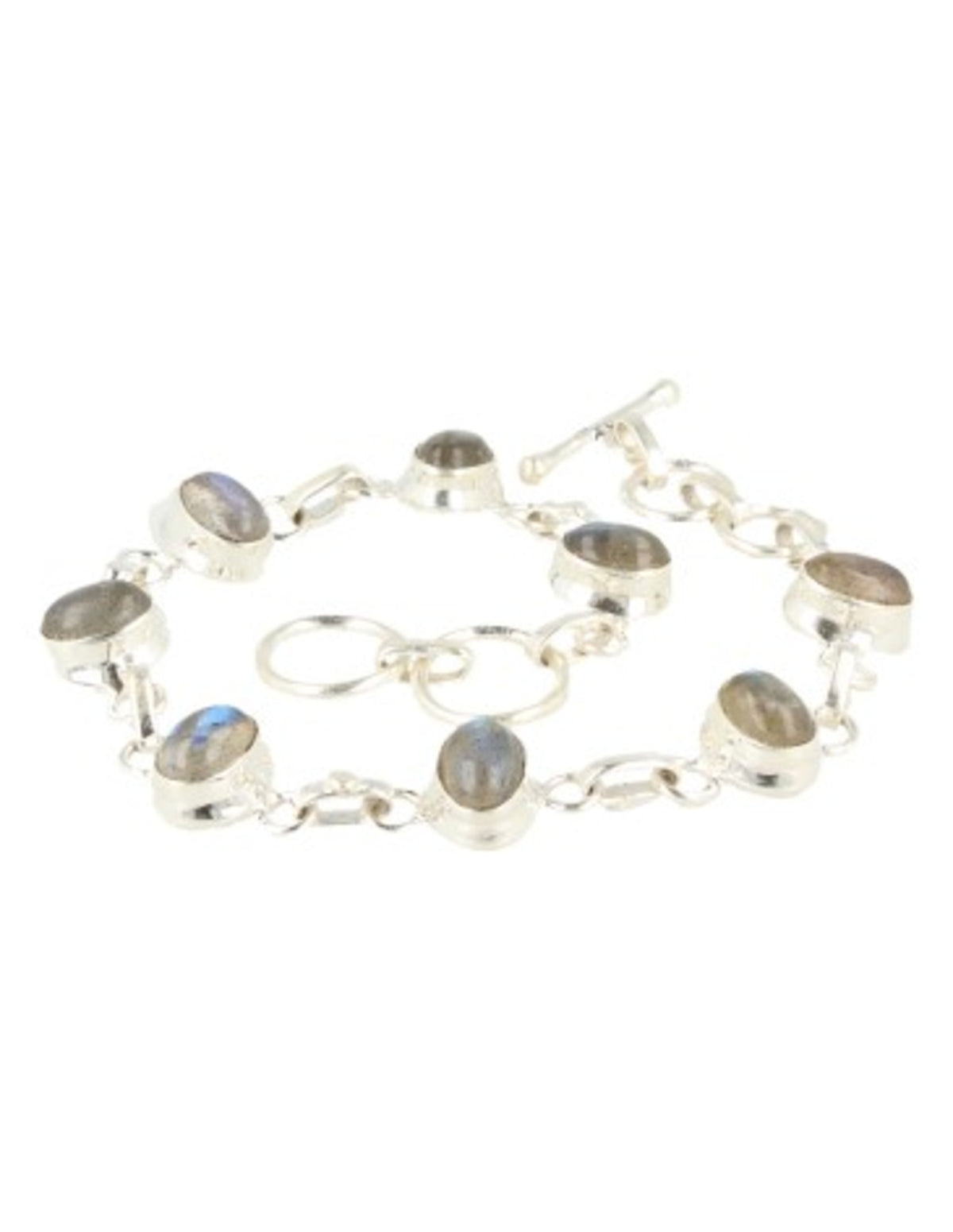 Labradoriet armband zilver ovaal