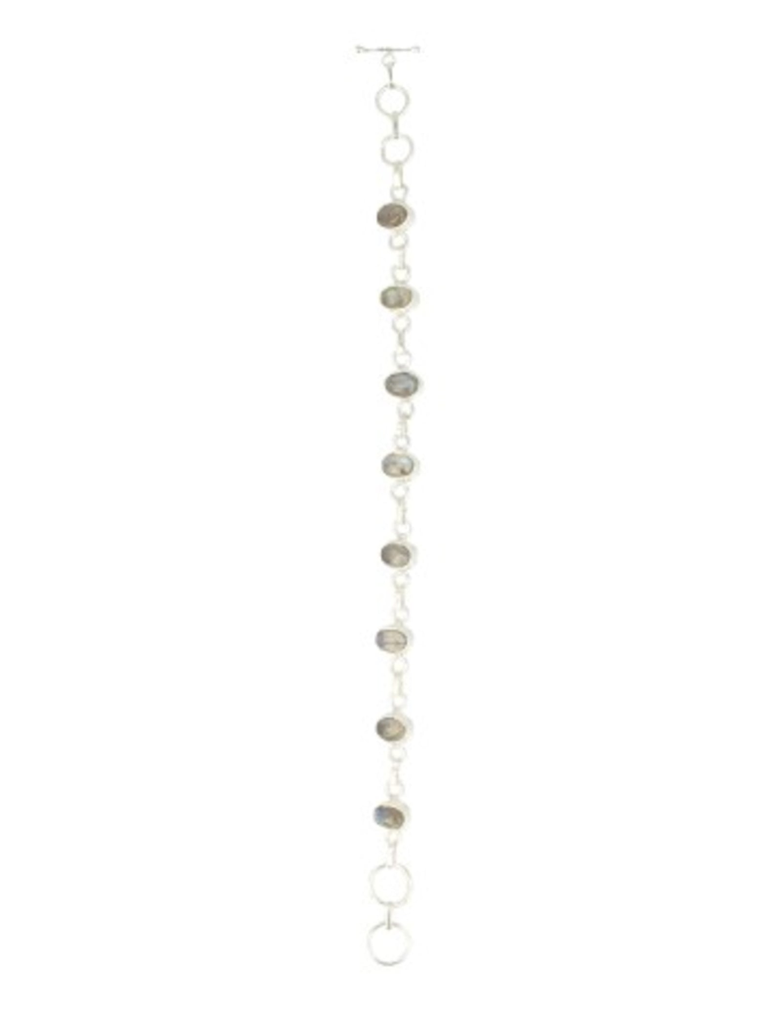 Labradoriet armband zilver ovaal