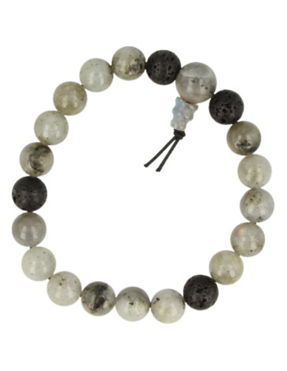 Labradoriet powerbead mannen armband + kaart 21 cm