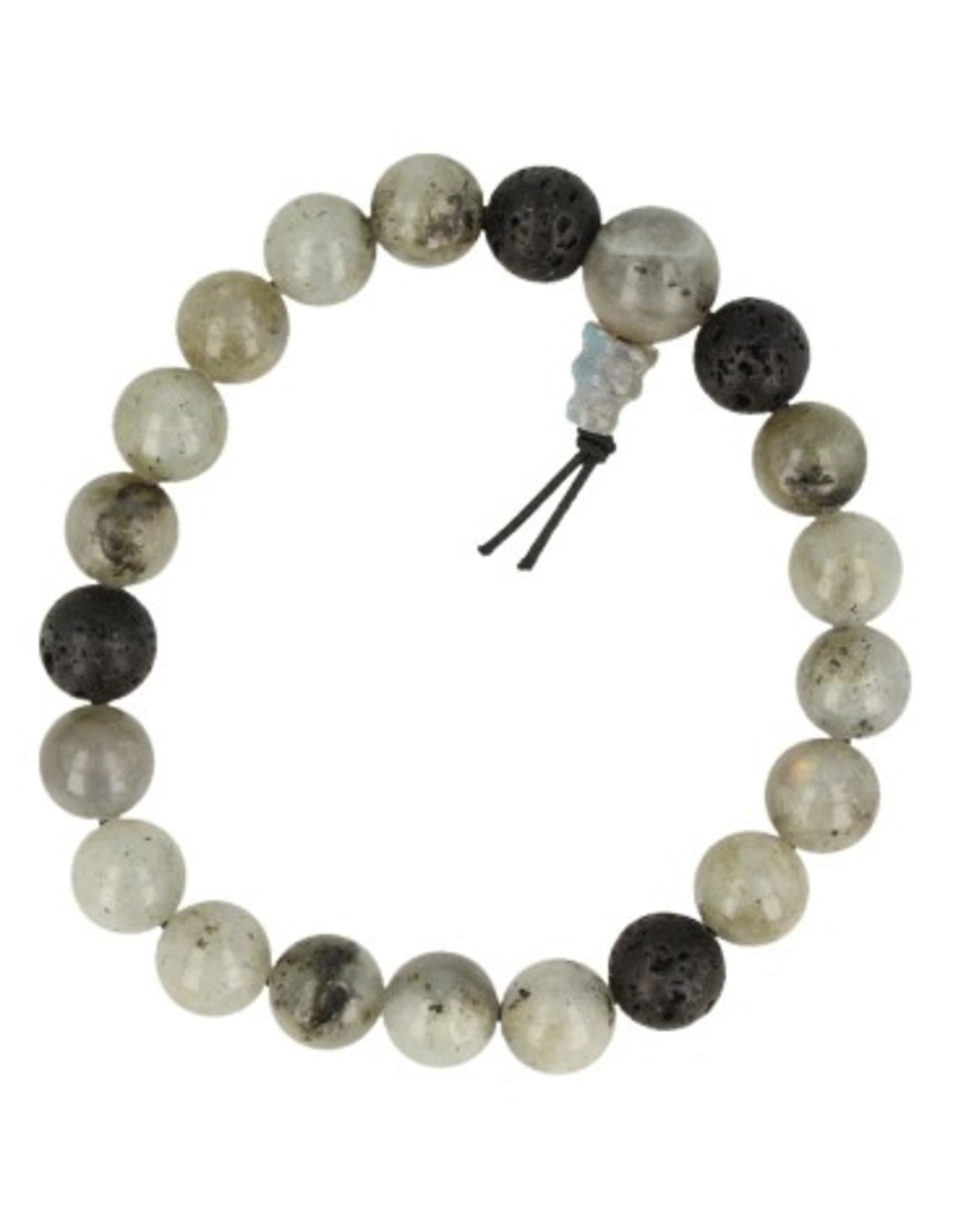 Labradoriet powerbead mannen armband + kaart 21 cm