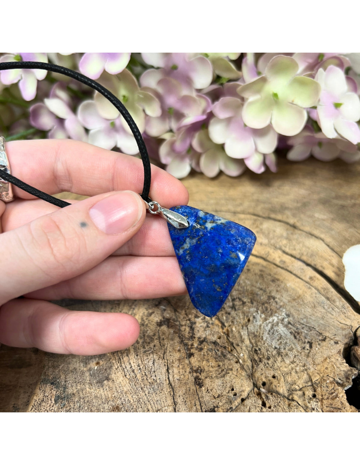 Lapis Lazuli stoere hanger aan koord