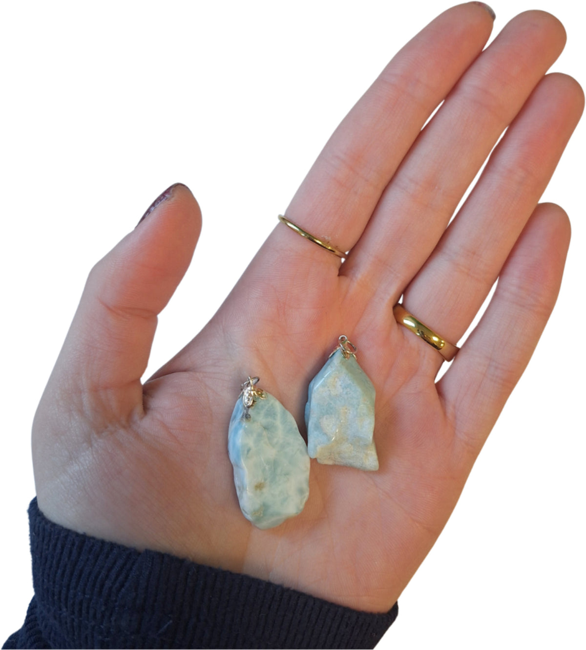 Larimar edelsteenhanger groot (3-4 cm)