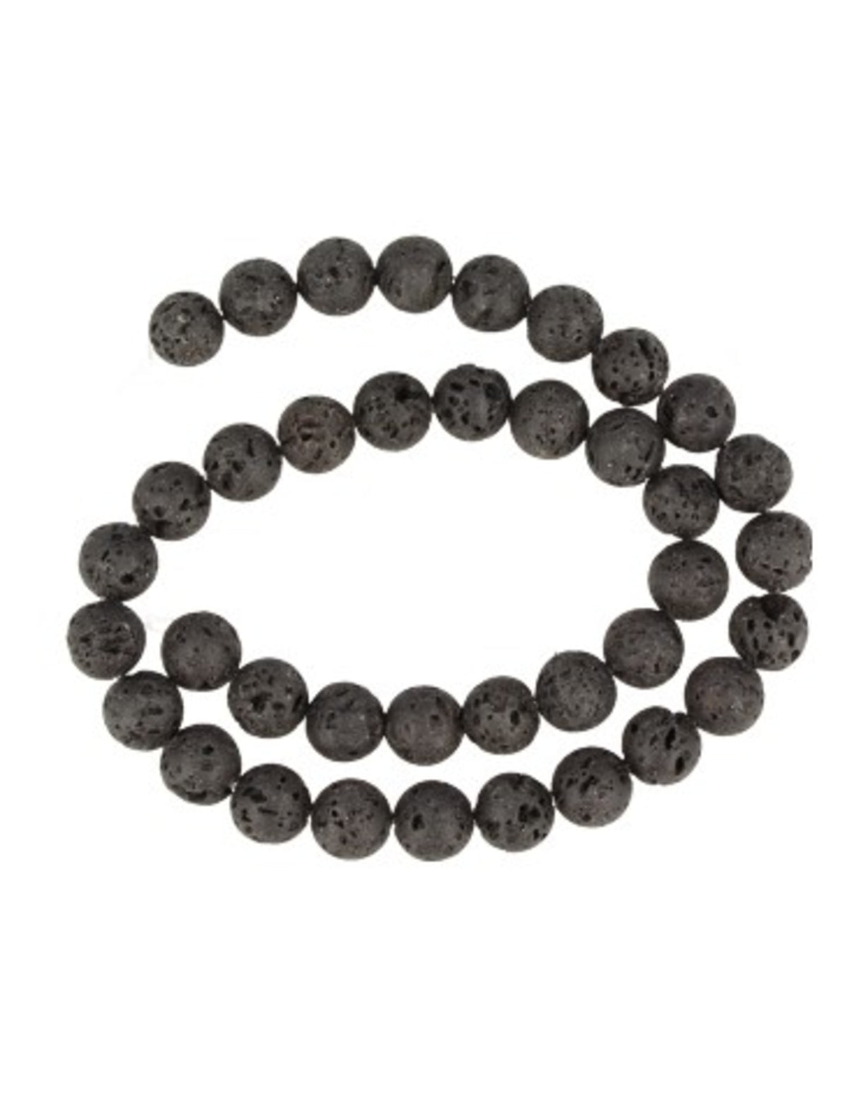 Lavasteen 10 mm kralen streng