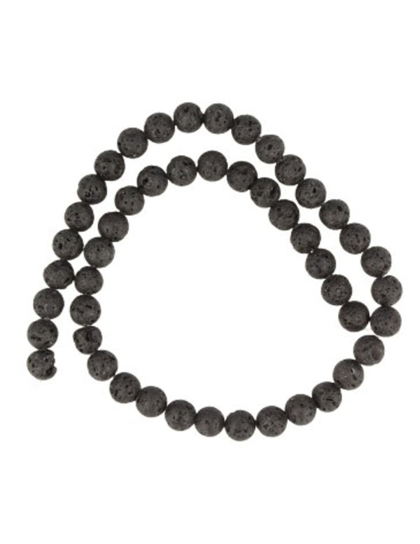 Lavasteen 8 mm edelsteen kralen streng