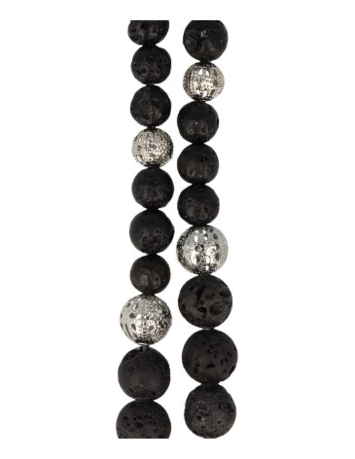 Lavasteen ketting 10 mm met tussenkraal