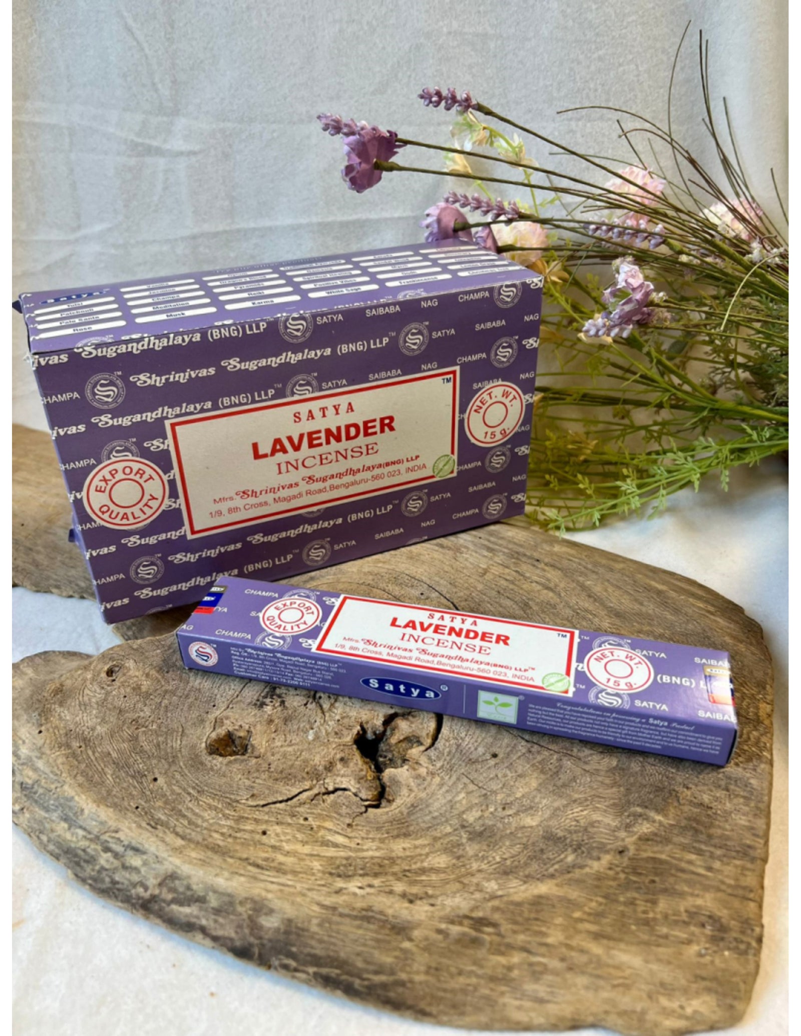 Lavender wierook 15 grams Satya - doos van 12 st.