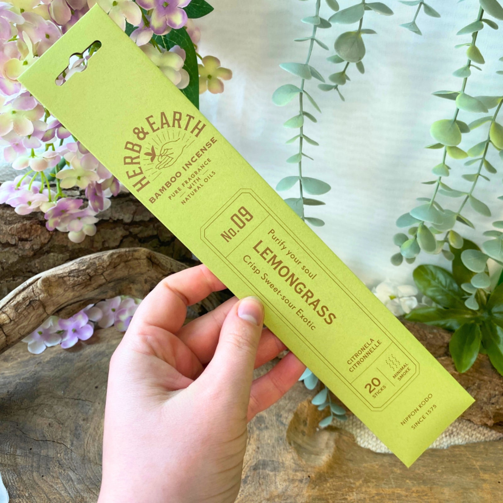 Lemongrass Herb & Earth Nippon Kodo - Wierook Stokjes