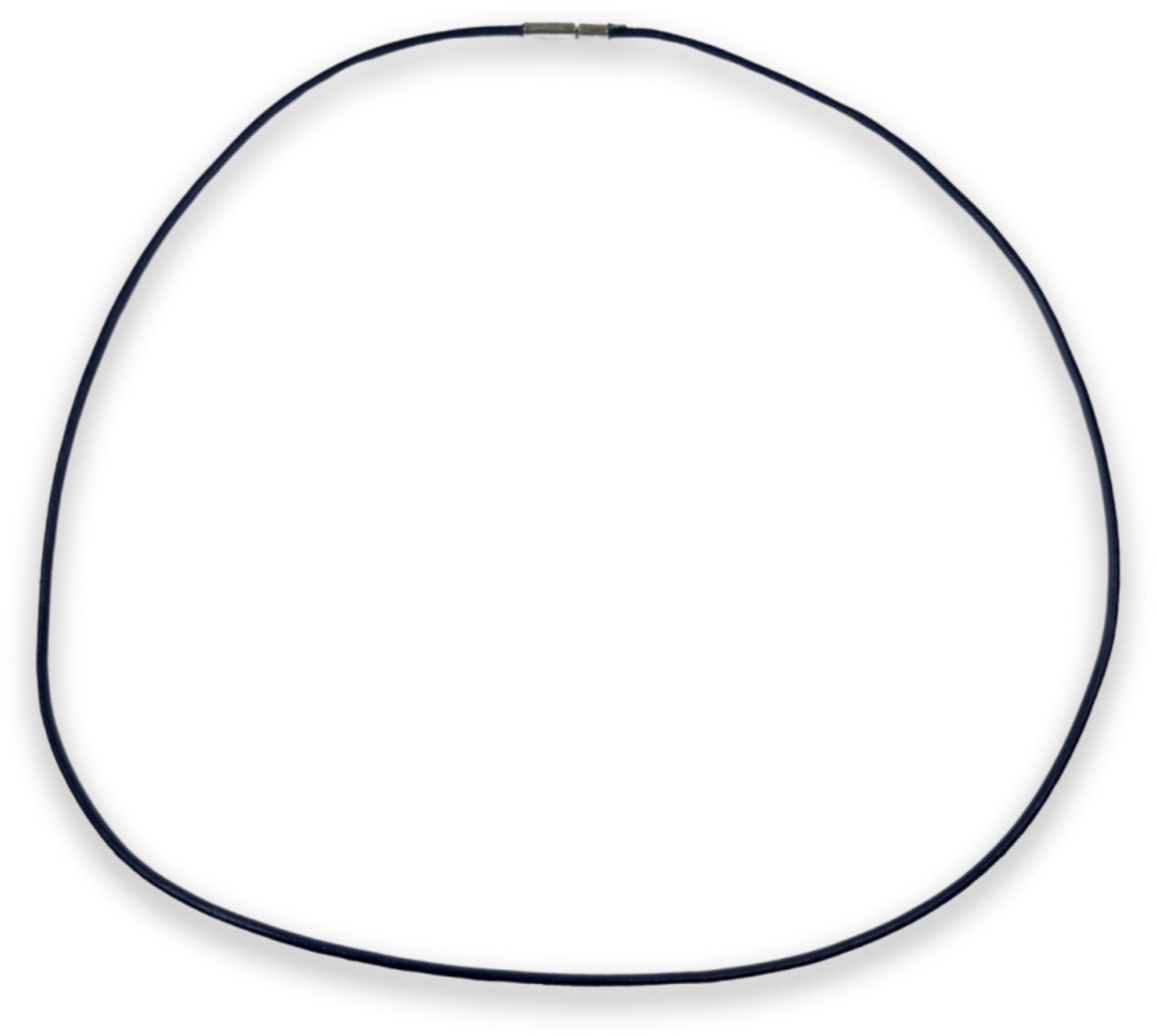 Leren halsketting 45 cm blauw